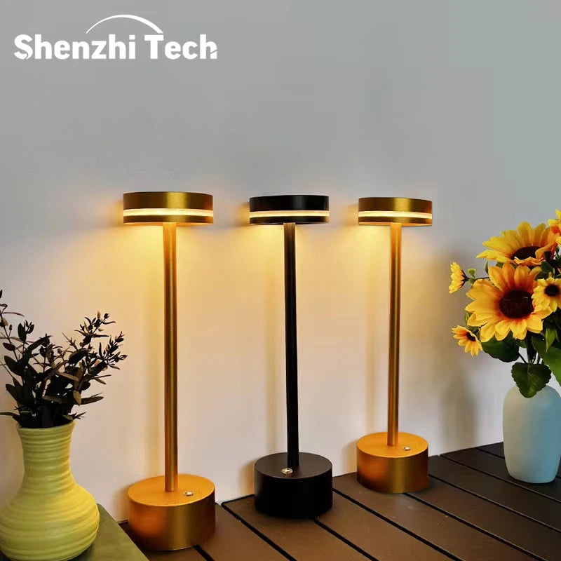 Touch Small Night Light LED Aluminum Material Desk Light Adjustable Brightness Reading Table Lamp for Gift Bedroom Home Decor