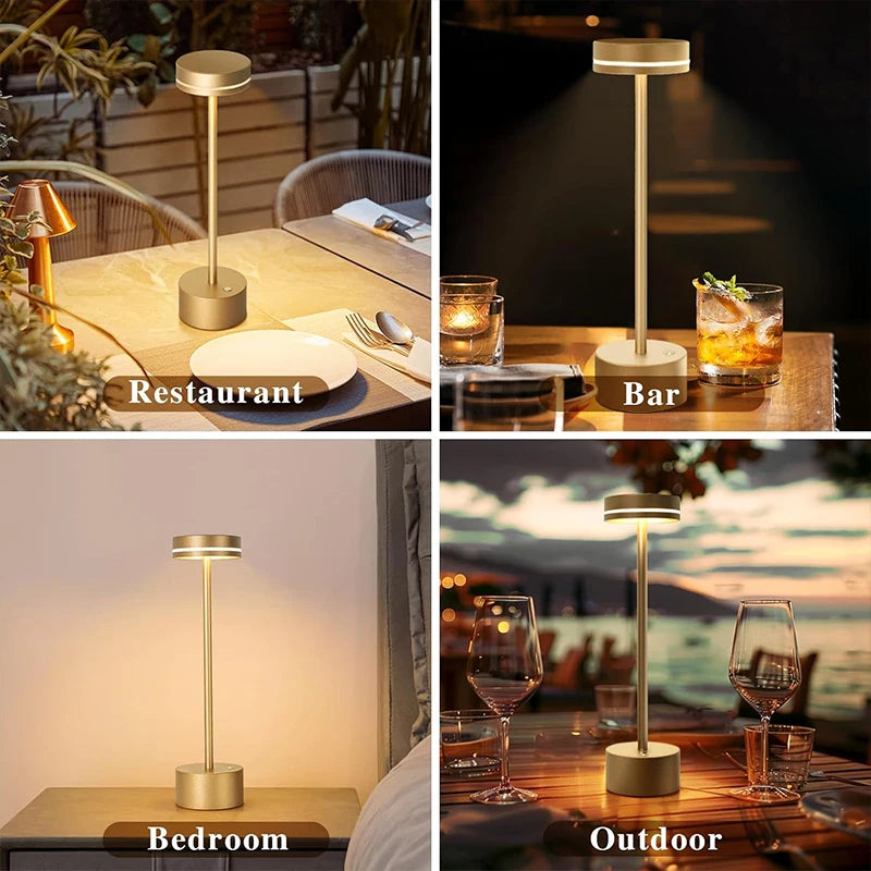 Touch Small Night Light LED Aluminum Material Desk Light Adjustable Brightness Reading Table Lamp for Gift Bedroom Home Decor