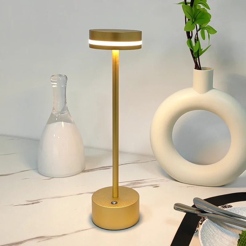 Touch Small Night Light LED Aluminum Material Desk Light Adjustable Brightness Reading Table Lamp for Gift Bedroom Home Decor